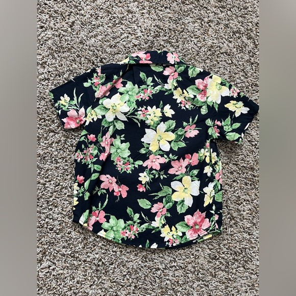 NWOT Blue Old Navy Floral Short Sleeve Shirt 2T - Picture 3 of 4